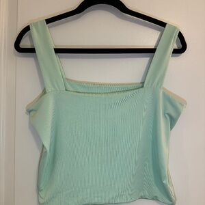 XL Turquoise 1 inch strap cropped tanktop
